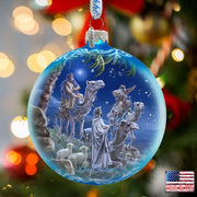 Let Us Adore Him Glass Ornament Limited Edition by D. Gelsinger - Nativity Holiday Decor - 73897-1839