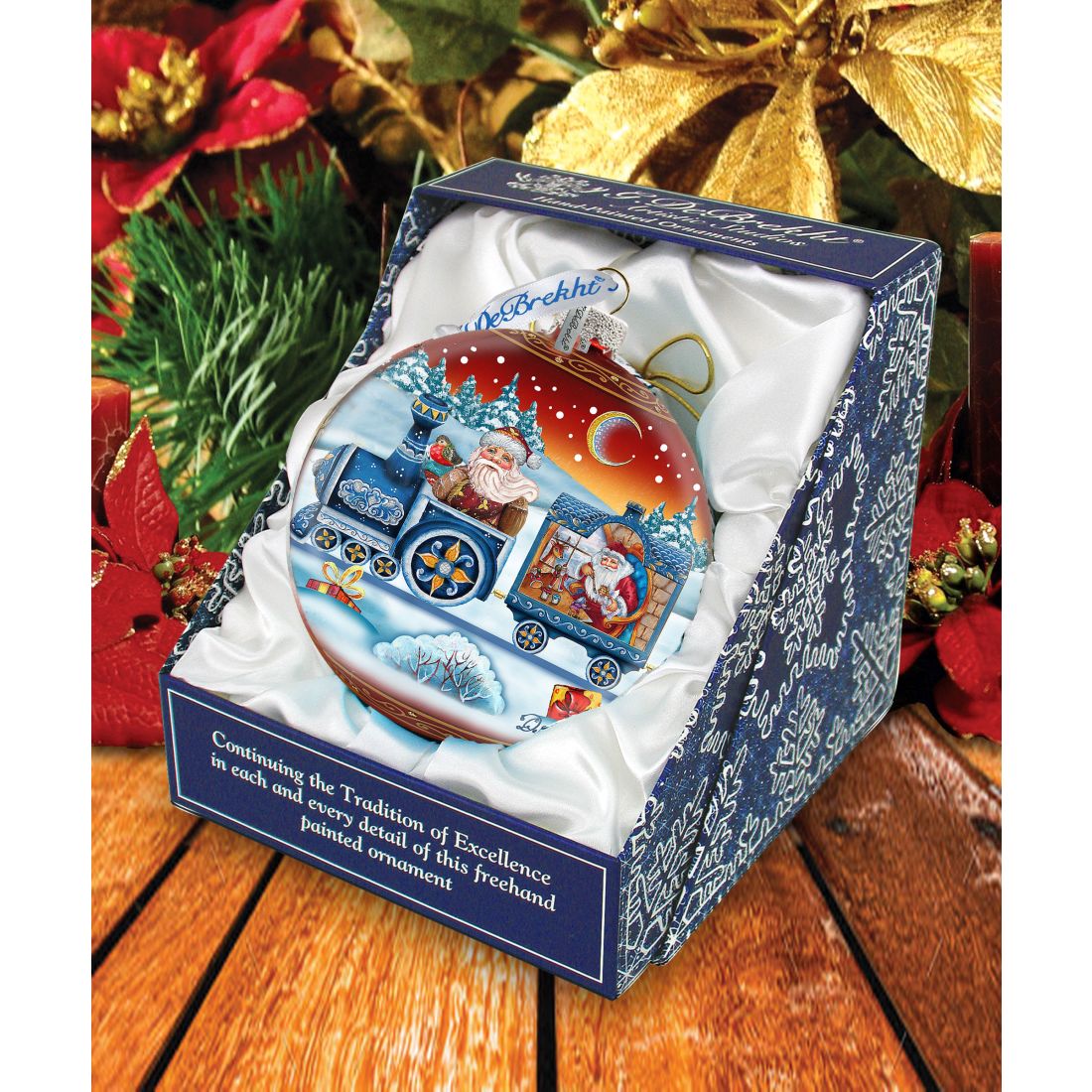 Express Train Ball Red Glass Ornament Limited Edition