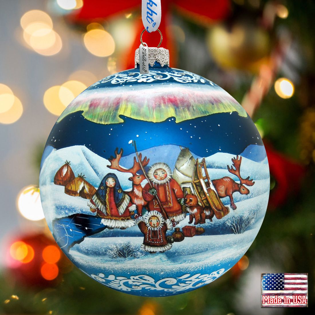 Northern Light Ball Glass Ornament Limited Edition by G. DeBrekht - Christmas Decor - 73856