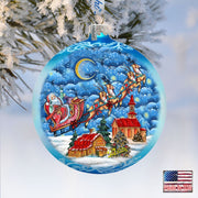 Sleighing in the Night Skies Glass Ornament Limited Edition