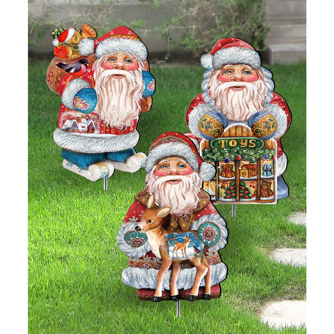 Holiday Outdoor Walkway Outdoor Garden Decor Set of 3