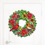 Holiday Cardinal Garland Wreath Holiday Door Decor by G. Debrekht - Christmas Decor - 8611070H