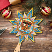 Christmas Carousel Star Tree Topper Wooden Decor