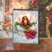 Snowfall Angel Art Wooden Wall Art by D. Gelsinger - Nativity Holiday Decor - 95681B-DG