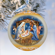 From Stable to Savior Large Glass Ornament