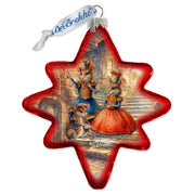 Nutcracker Ballet Scene Star Glass Ornament by G. Debrekht - Christmas Decor - 755-049