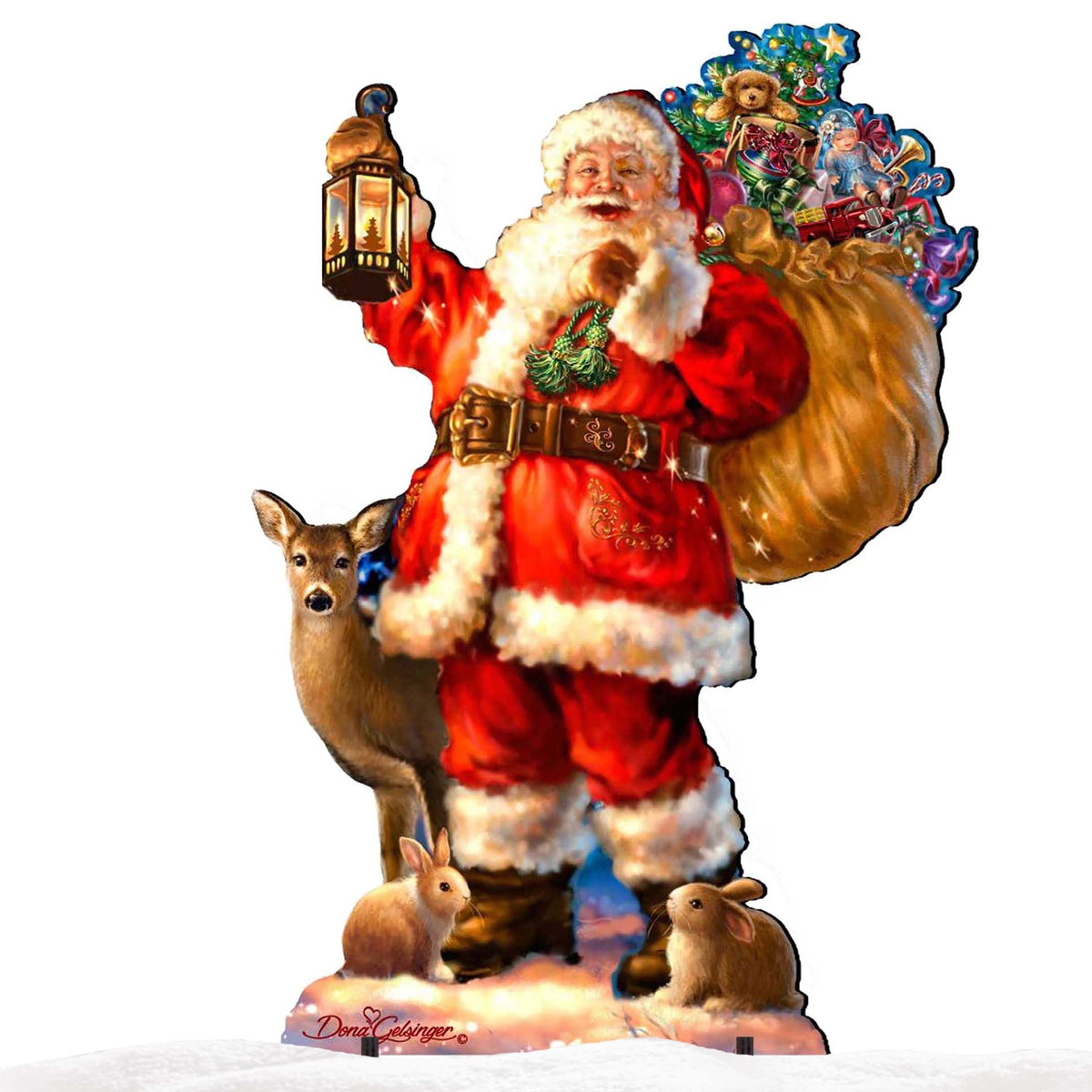 Woodland Santa Christmas Outdoor Decor by D. Gelsinger - Christmas Santa Snowman Decor - 8461028F-1105