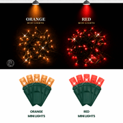 LED Mini Lights 5MM Orange Twinkle  6" Spacing