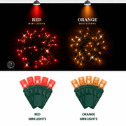 LED Mini Lights 5MM Red Twinkle Green Wire  6" Spacing