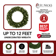 Undecorated Christmas Wreath with Warm White Lights