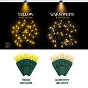 LED Mini Lights 5MM Yellow Static Green Wire - 6" Spacing
