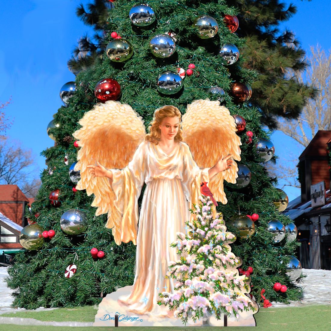 Woodland Angel Nativity Outdoor Decor