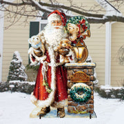 Silent Night Santa Christmas Outdoor Yard Sign by D. Gelsinger - Christmas Santa Snowman Decor - 8461013F-1315