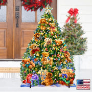 Teddy Bear Tree Holiday Outdoor Yard Sign