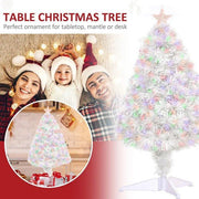 32" Lighted Artificial Fir Tabletop Christmas Tree - RGB Fiber Optic Lights - Christmas Trees USA