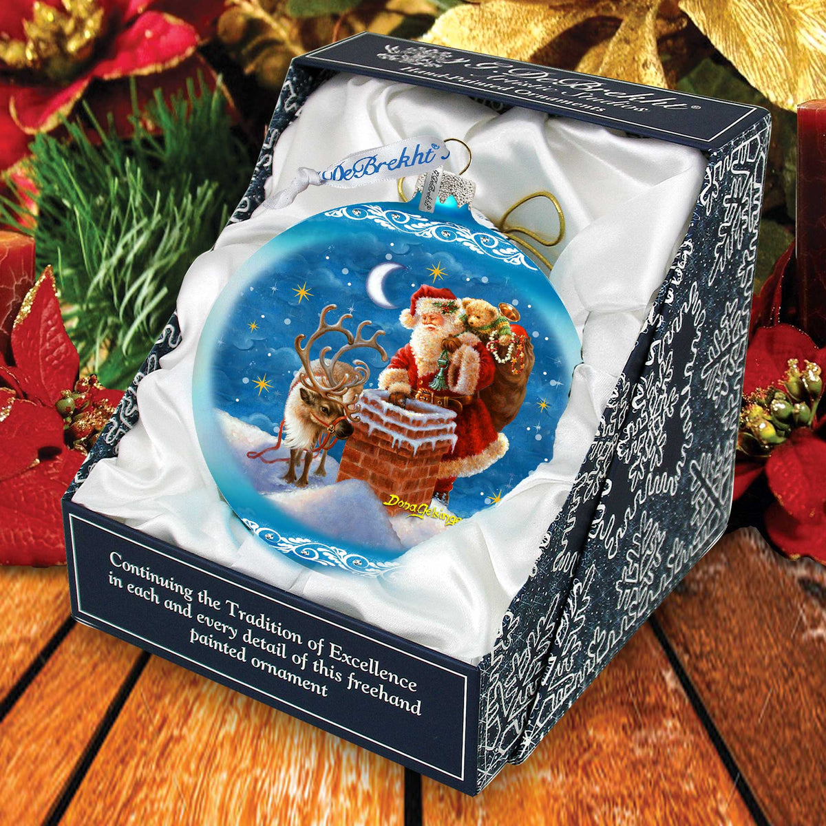Christmas Arrival Lg Glass Ornament in Blue by Gelsinger - Christmas Decor - 73921B-DG