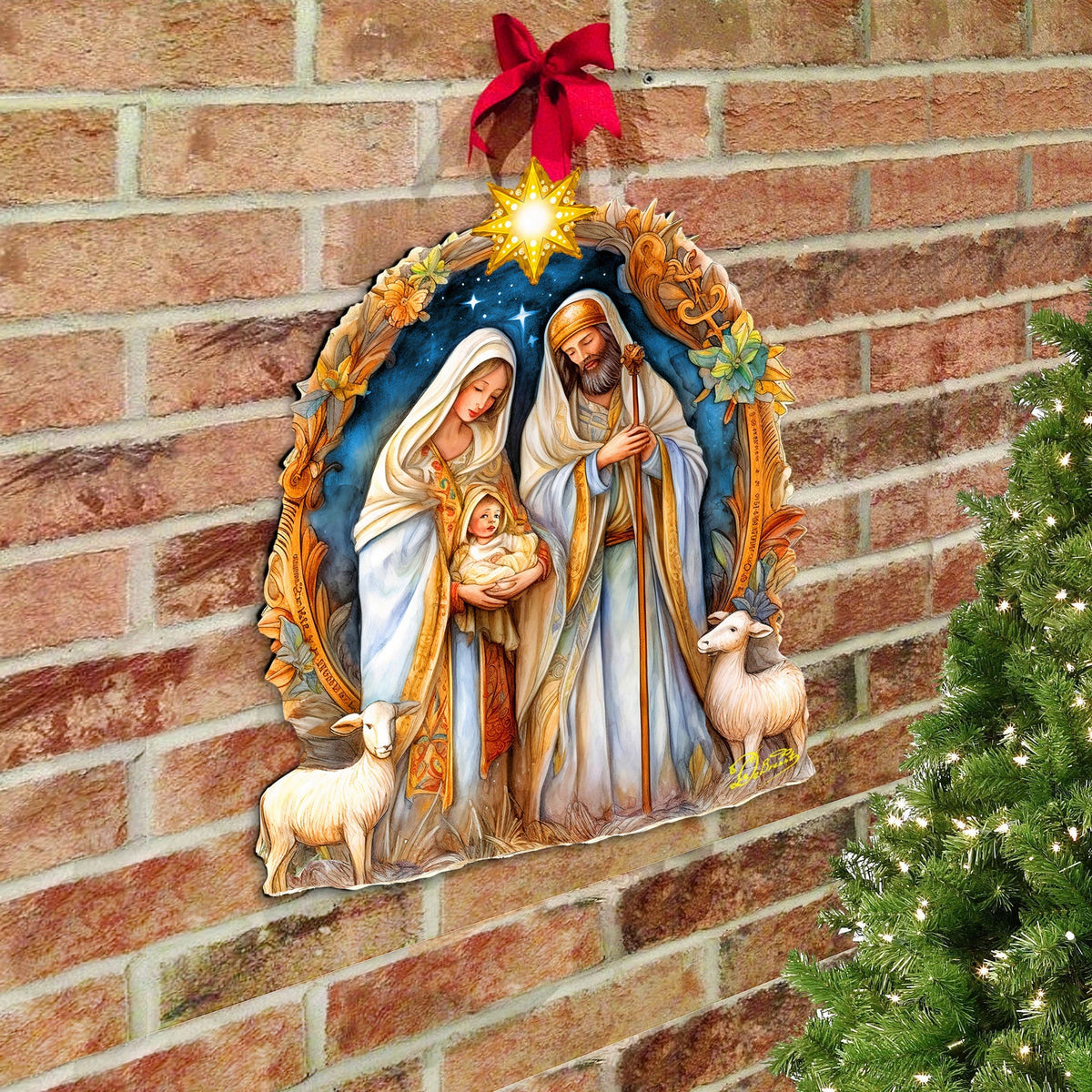 Nostalgic Nativity Scene Holiday Door Decor by G. Debrekht - Nativity Holiday Decor - 8611074H