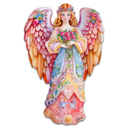 Pink Floral Angel Holiday Door Decor  by G. Debrekht - Christmas Decor - 8611023H