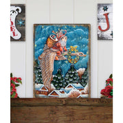 Christmas Goose Santa Wooden Wall Art by G. DeBrekht - Christmas Santa Snowman Decor - 81241130B