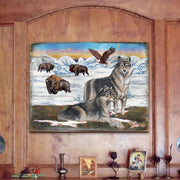 Winter Wolves Art Wooden Wall Art by Nature Wonders Christmas Decoration