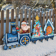 Santa Holiday Express Christmas Outdoor Decor by G. DeBrekht - Christmas Santa Snowman Decor - 8129211F-S3