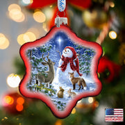 Heaven Snowman Glass Ornament