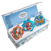 Christmas Night Mercury Glass Ornaments Set of 3