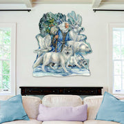 Cool Winds Father Winter Animals Wall Art by J. Bergsma - Wildlife Holiday Decor - 8591862W-JB