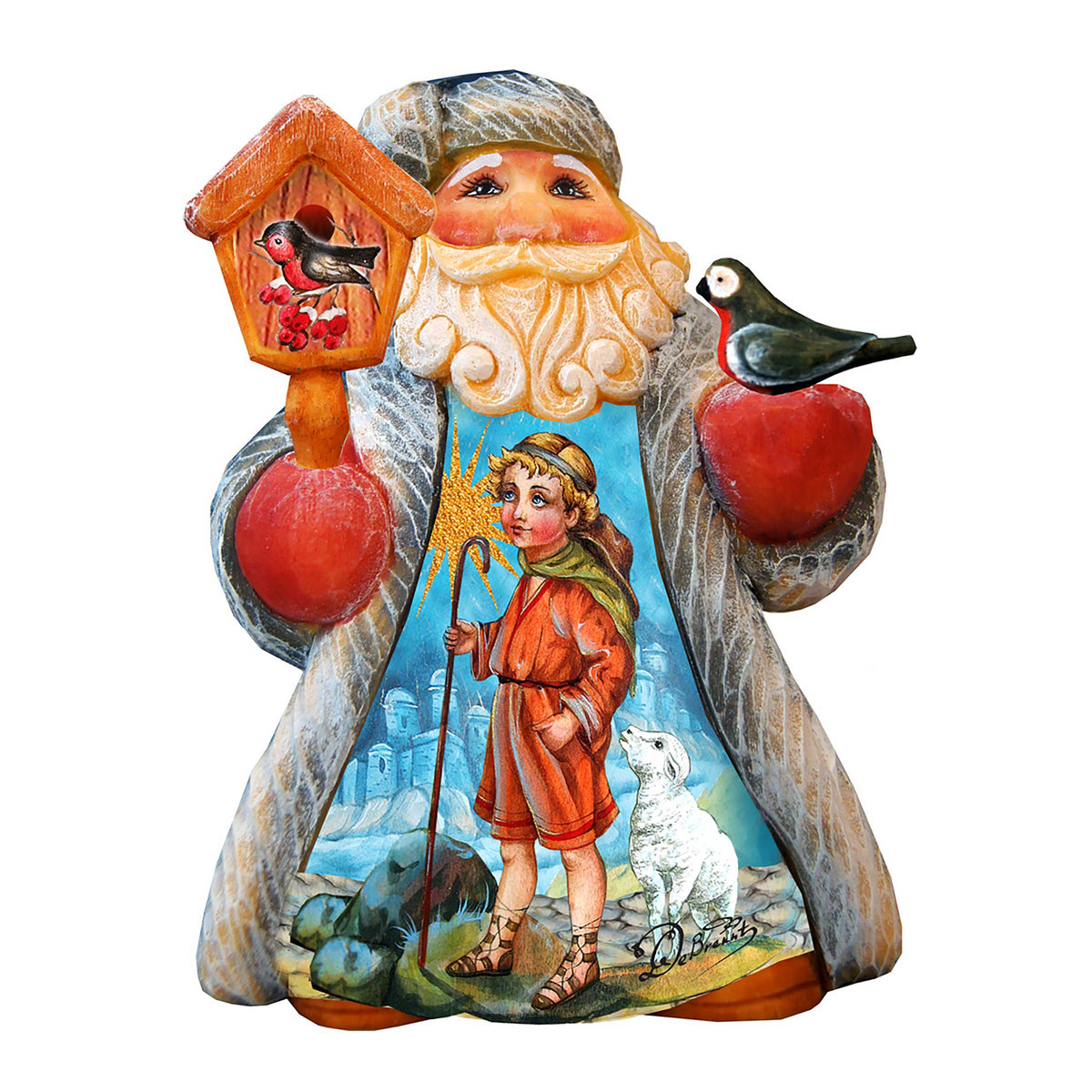Mini Tale Santa with Snow Maiden Christmas Figurine by G. DeBrekht - Christmas Santa Snowman Decor - 561641