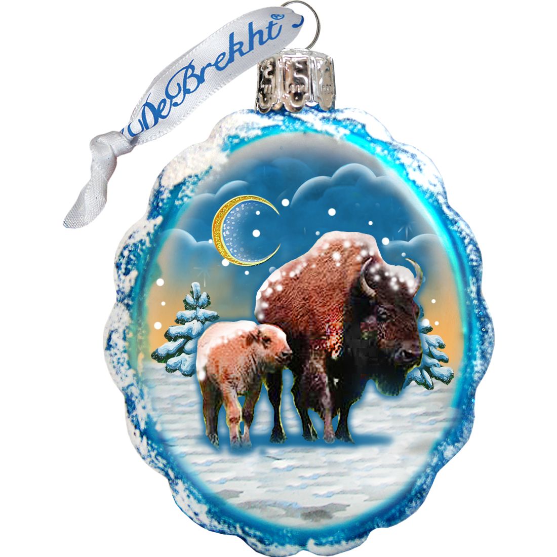 Winter Family Mercury Glass Ornaments Set of 3