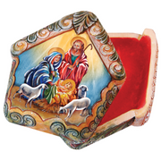 Nativity Scene Wrapped Wishes Dome Box Handcrafted Christmas Figurine