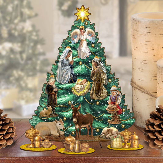 Story of Nativity Christmas Tree Eco Wood Set