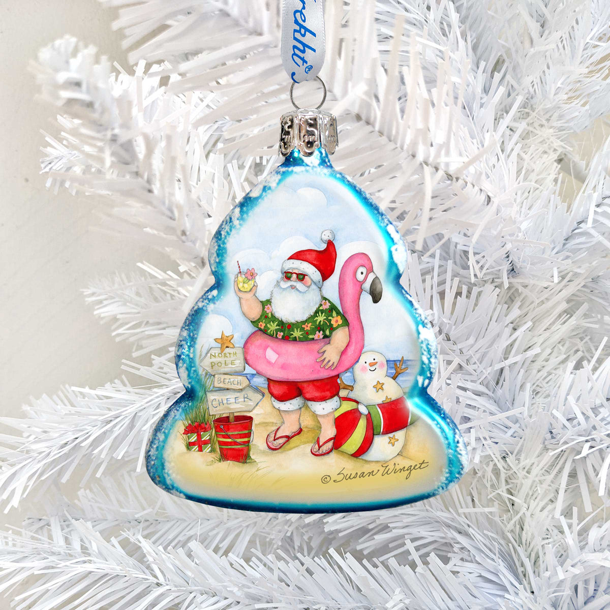 Christmas at the Beach Mercury Glass Ornaments Set of 3