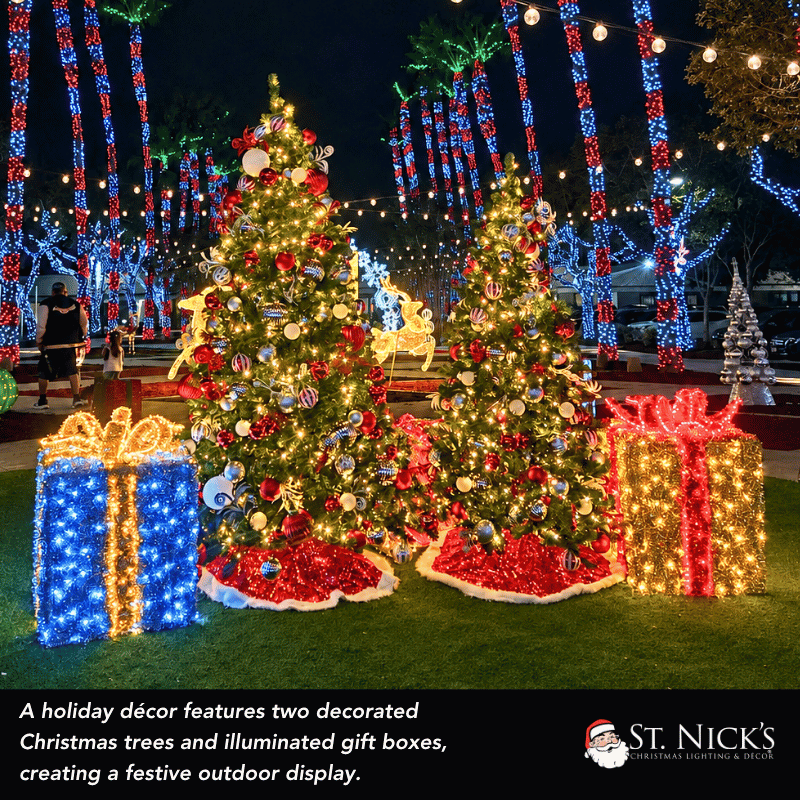 7.5 ft Pre-Decorated Commercial PVC Christmas Tree with Red, White & Silver Ornaments