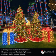 7.5 ft Pre-Decorated Commercial PVC Christmas Tree with Red, White & Silver Ornaments
