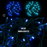 LED Mini Lights 5MM Blue Static - 6" Spacing