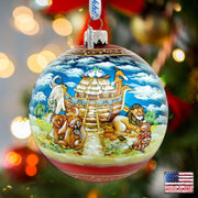 Noah's Ark Ball Glass Ornament Limited Edition by G. DeBrekht - Nativity Holiday Decor - 73859