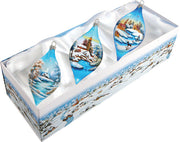 Classical Drops Glass Ornament Set of 3