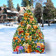 Teddy Bear Tree Holiday Outdoor Yard Sign