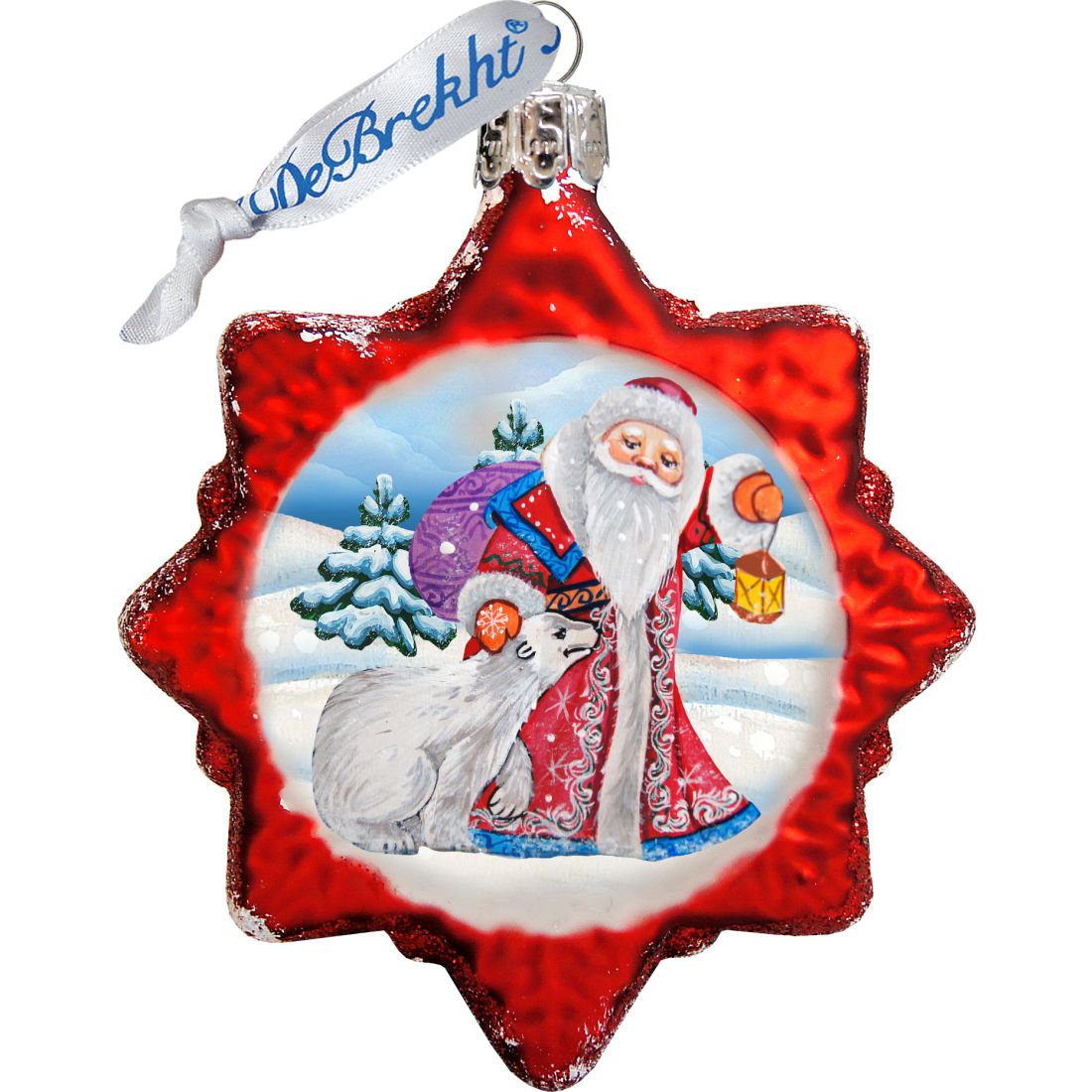 Santa Mercury Glass Ornaments Set of 3