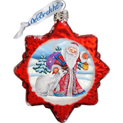 Santa Mercury Glass Ornaments Set of 3