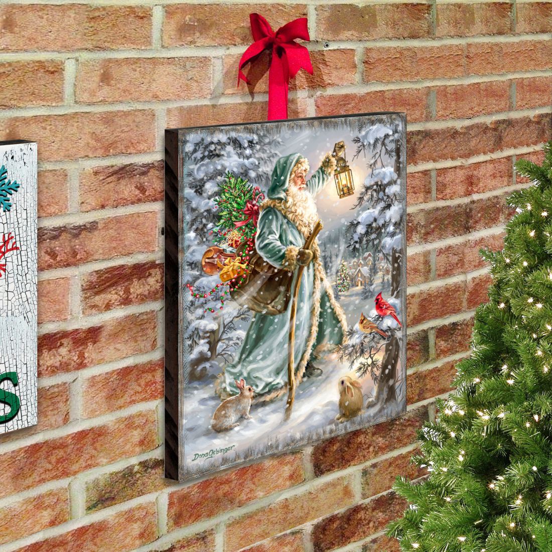 Saint Nicholas Wooden Wall Art Christmas Decoration