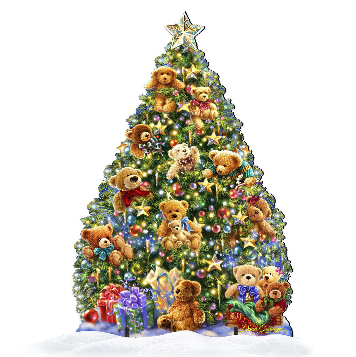 Teddy Bear Tree Holiday Outdoor Yard Sign
