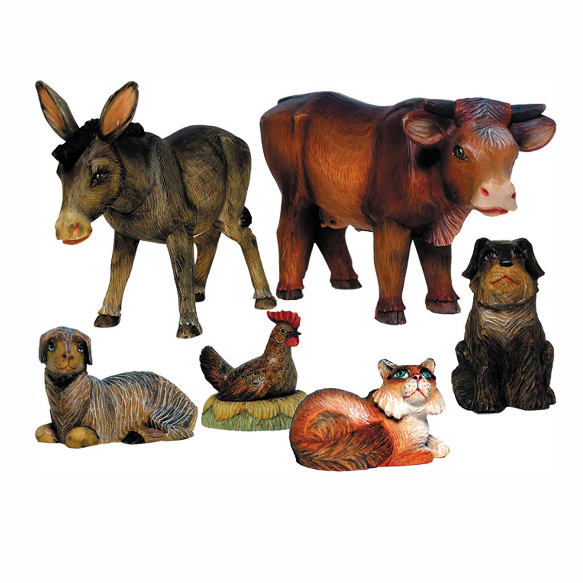 Nativity Animals Handcrafted Christmas Figurine Set of 6