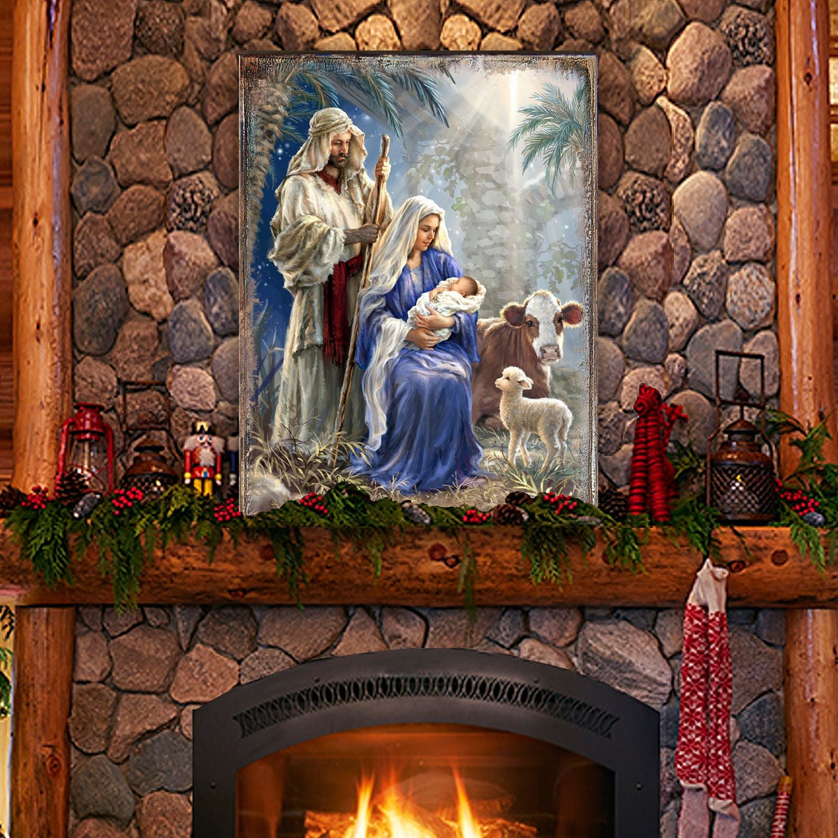 Holy Night Wooden Wall Art Christmas Decoration
