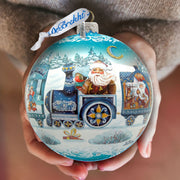 Express Train Ball Glass Ornament Limited Edition by G. DeBrekht - Christmas Santa Snowman Decor - 73873B