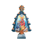 Nativity Tree Handcrafted Christmas Figurine - G. DeBrekht - Christmas Santa Snowman Decor - 588042M