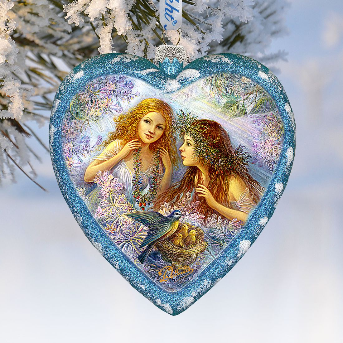 Garden Friendship Glass Ornament Limited Edition by Strelkina at G. DeBrekht - Christmas Decor - 738-091-ST