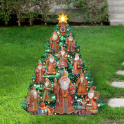Santa-Themed Christmas Tree Outdoor Indoor Decor Wooden Christmas Decoration by G. Debrekht Christmas Decor - 8191517F