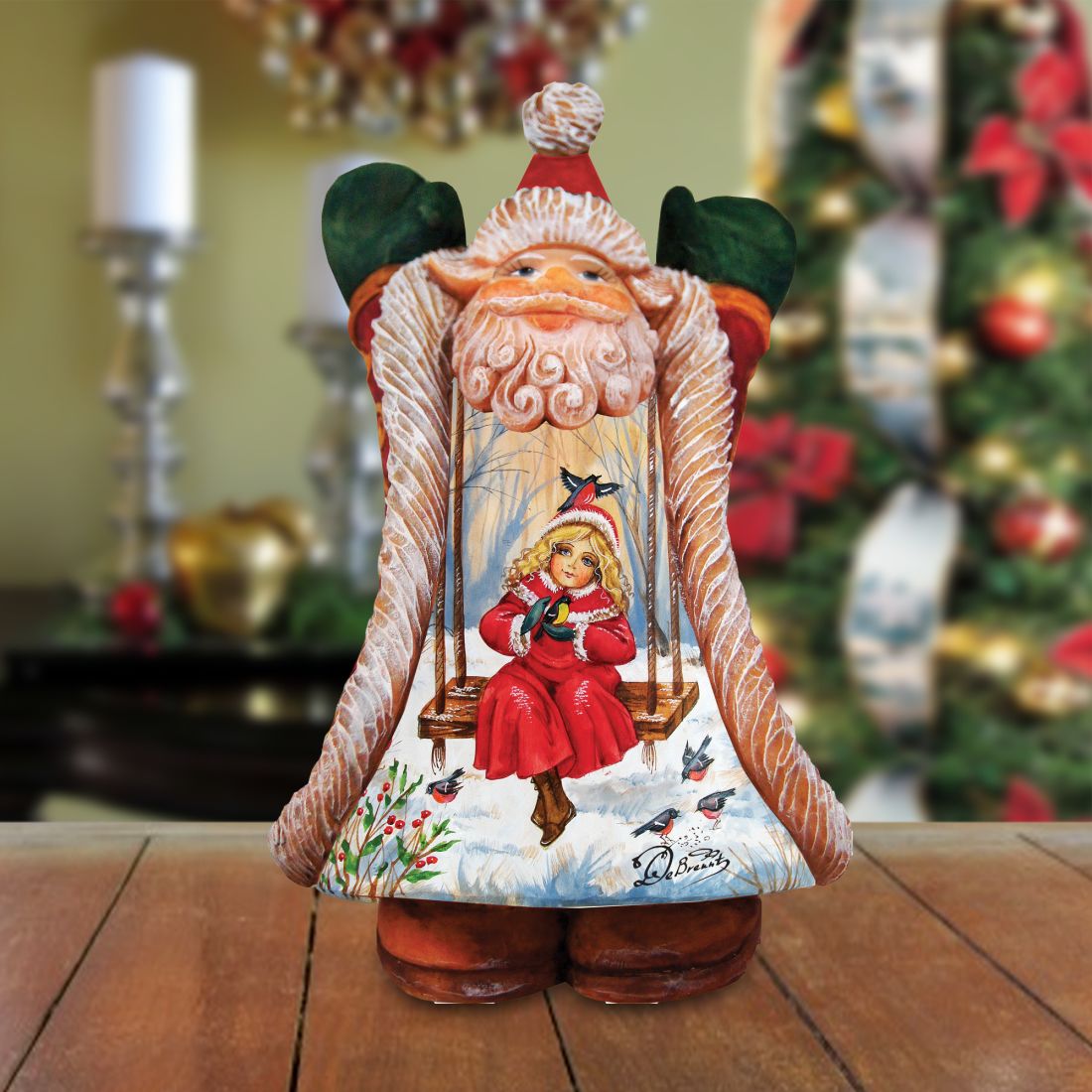 Children Fun Santa Handcrafted Christmas Figurine - G. DeBrekht - Christmas Santa Snowman Decor - 531211